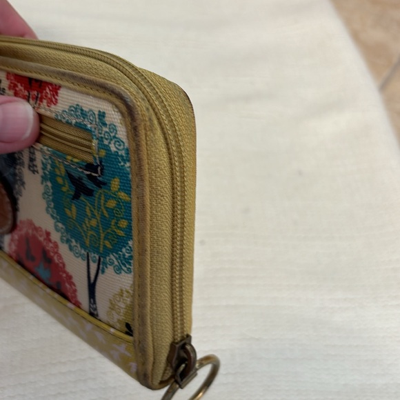 Fossil zipper Wallet with birds and trees - Picture 3 of 11